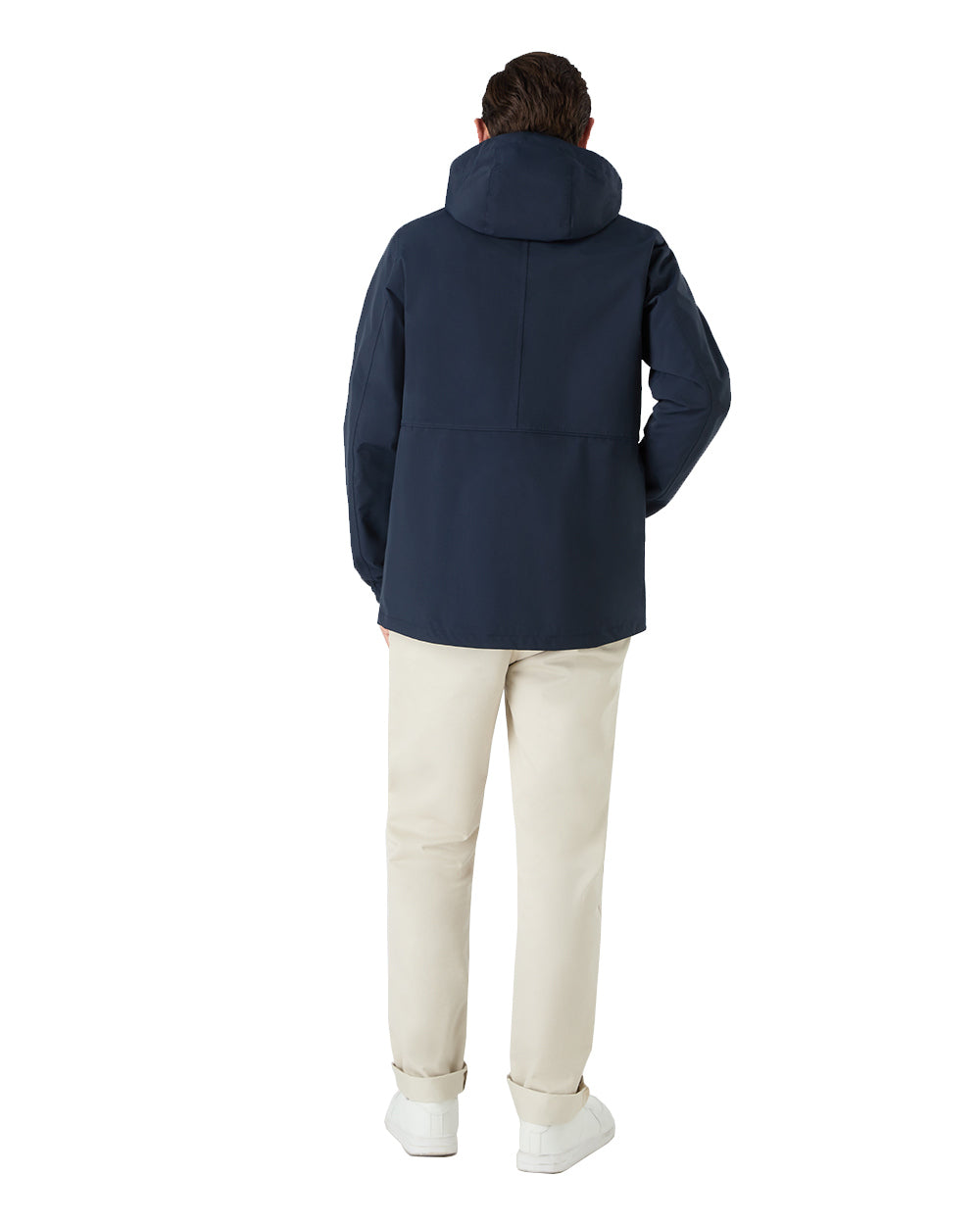 Navy Coloured Musto Mens Classic Shore Waterproof Jacket On A White Background 