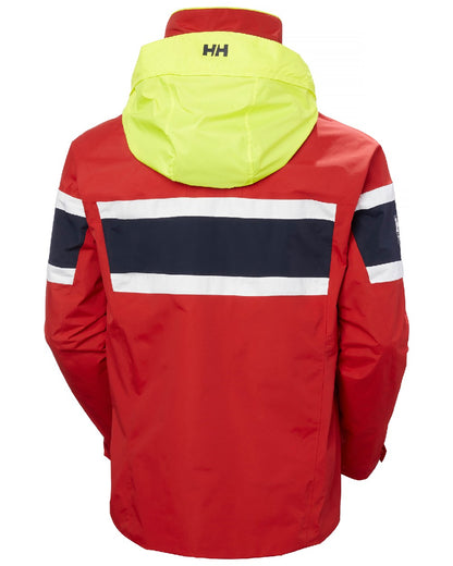 Red coloured Helly Hansen Mens Salt Original Sailing Jacket on white background 