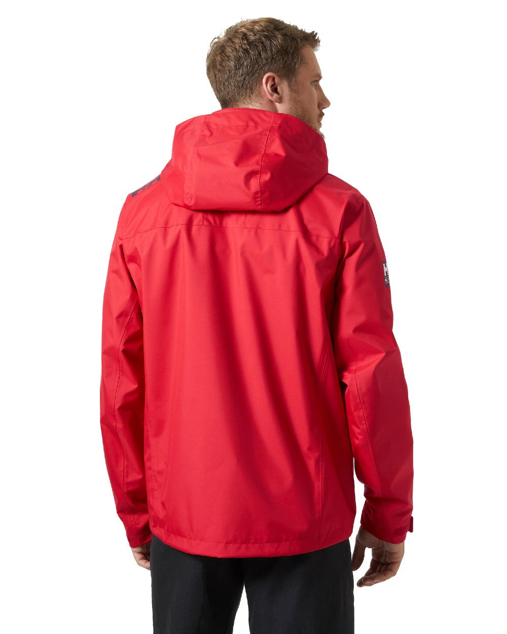 Red coloured Helly Hansen Mens Crew Hooded Jacket 2.0 on white background 