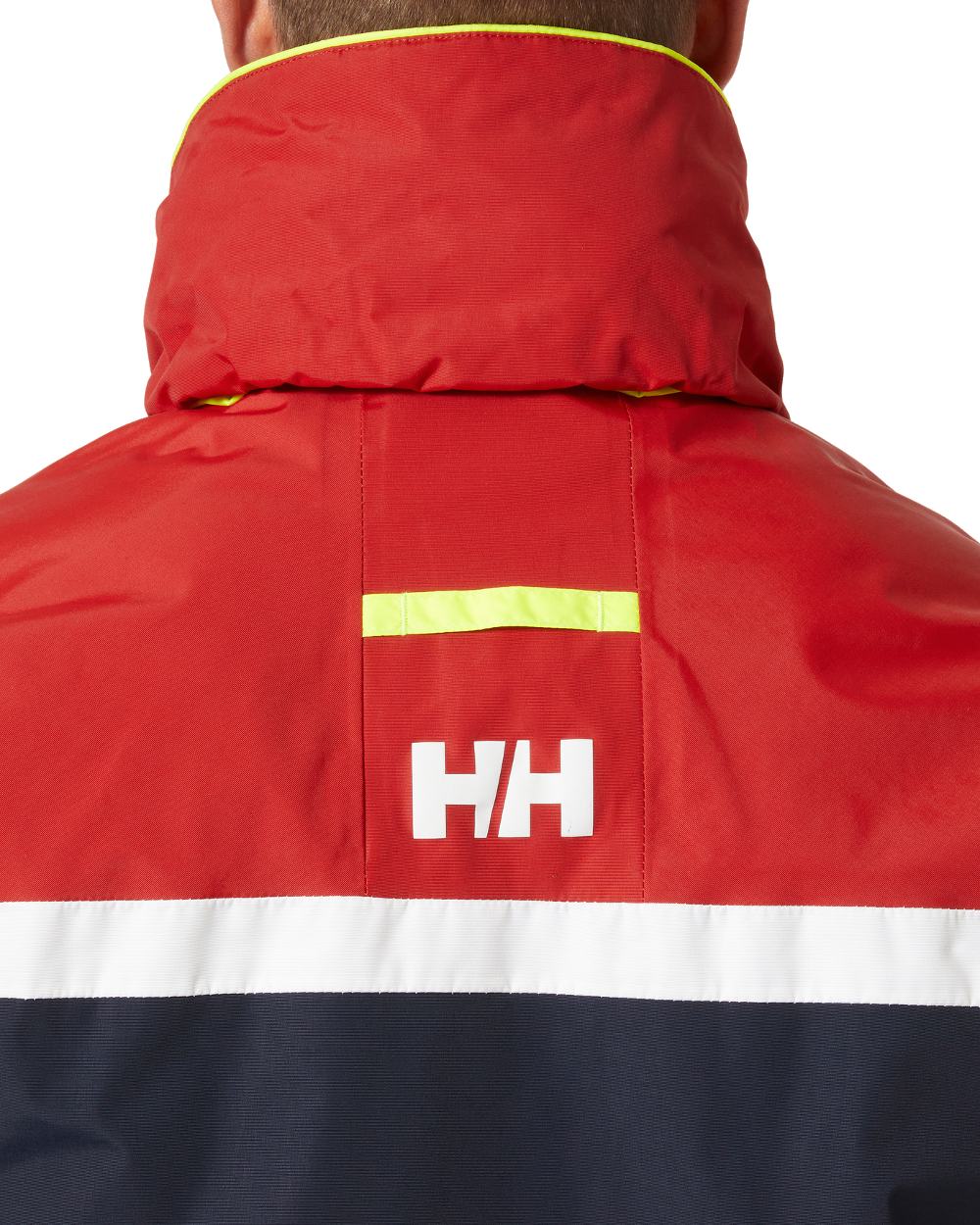 Red coloured Helly Hansen Mens Salt Original Sailing Jacket on white background 