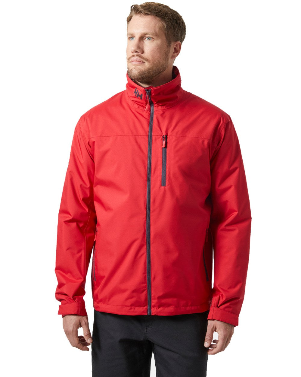 Red Coloured Helly Hansen Mens Crew Midlayer Jacket 2 On A White Background 