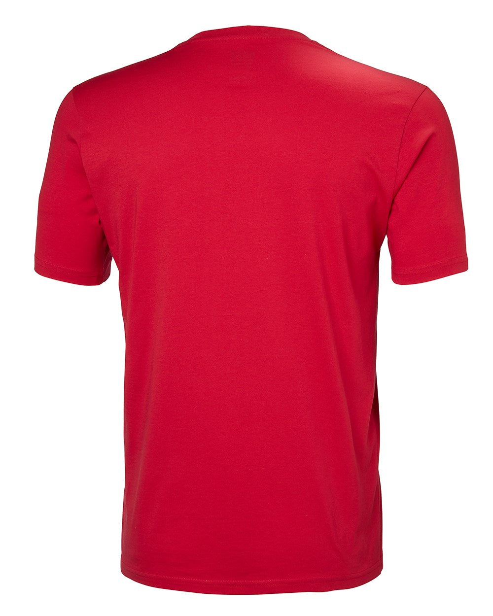 Red Coloured Helly Hansen Mens Logo T-Shirt On A White Background 