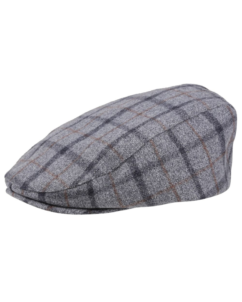 Grey Check coloured Regatta Acre Tweed Flat Cap on white background 