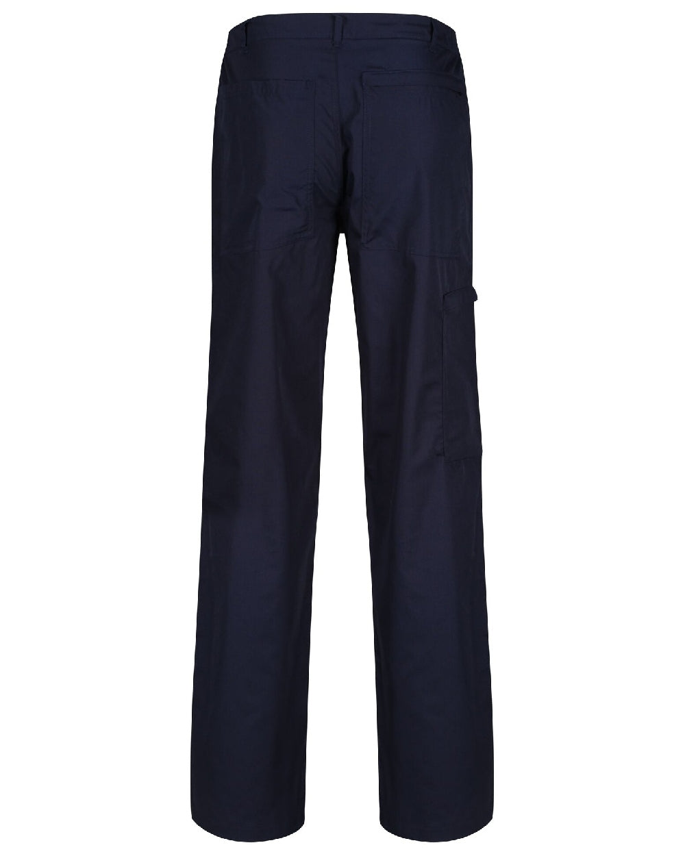 Navy coloured Regatta Action Trousers on white background 