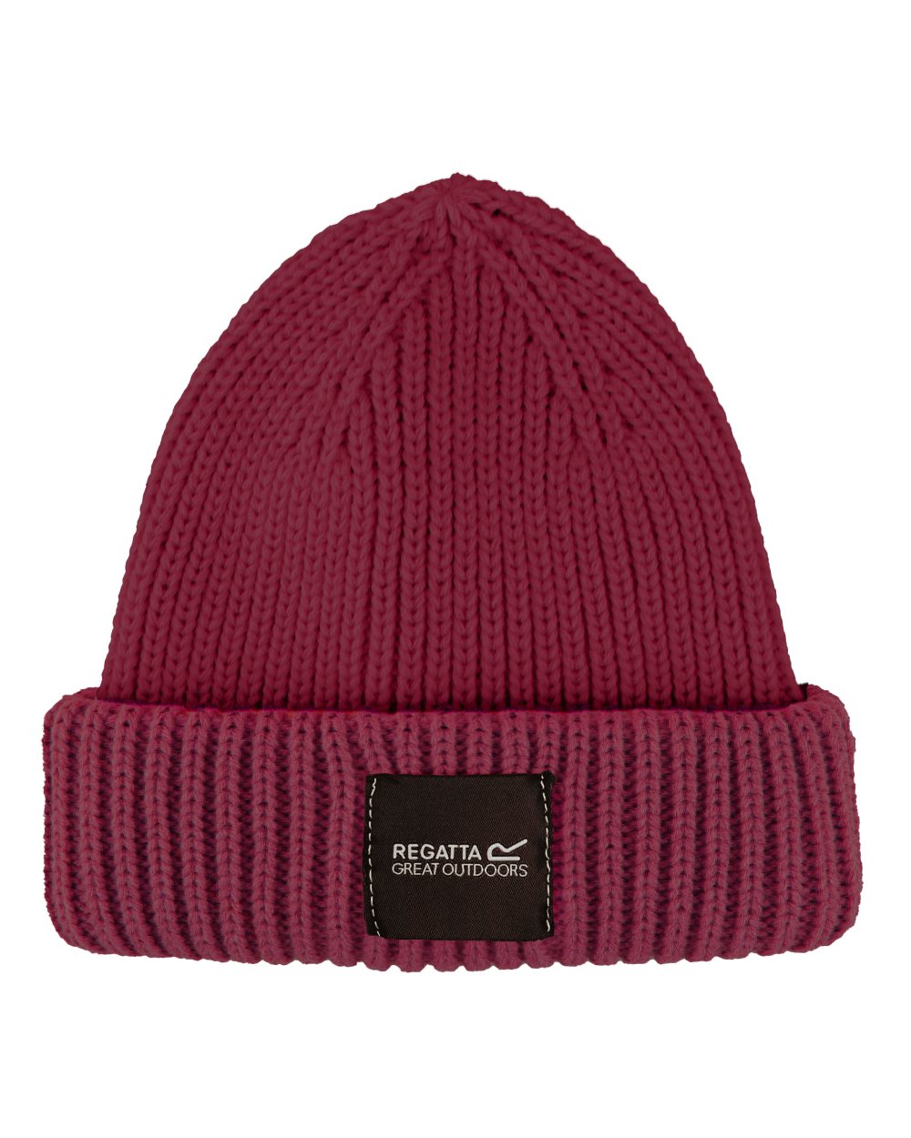 Dark Pimento Coloured Regatta Childrens Connora Fisherman Beanie on white background 