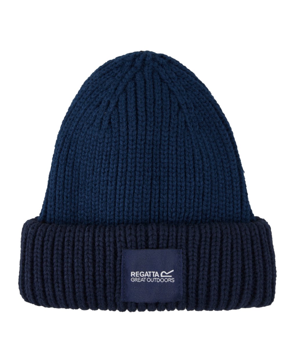 Navy Blue Coloured Regatta Childrens Connora Fisherman Beanie on white background 