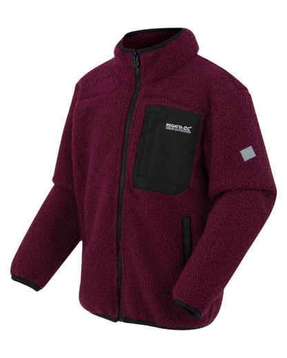 Dark Pimento Coloured Regatta Childrens Frankie Warm Full Zip Fleece Jacket on white background 