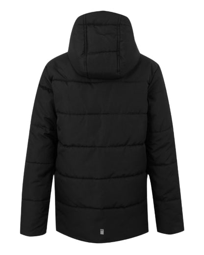 Black Coloured Regatta Childrens Halkner Quilted Jacket on white background 