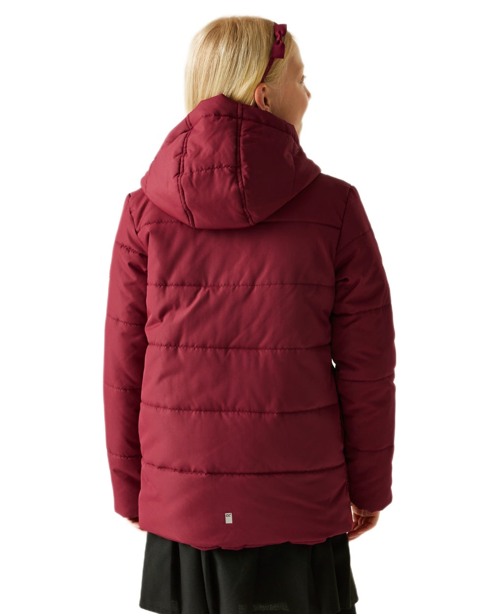 Dark Pimento Coloured Regatta Childrens Halkner Quilted Jacket on white background 