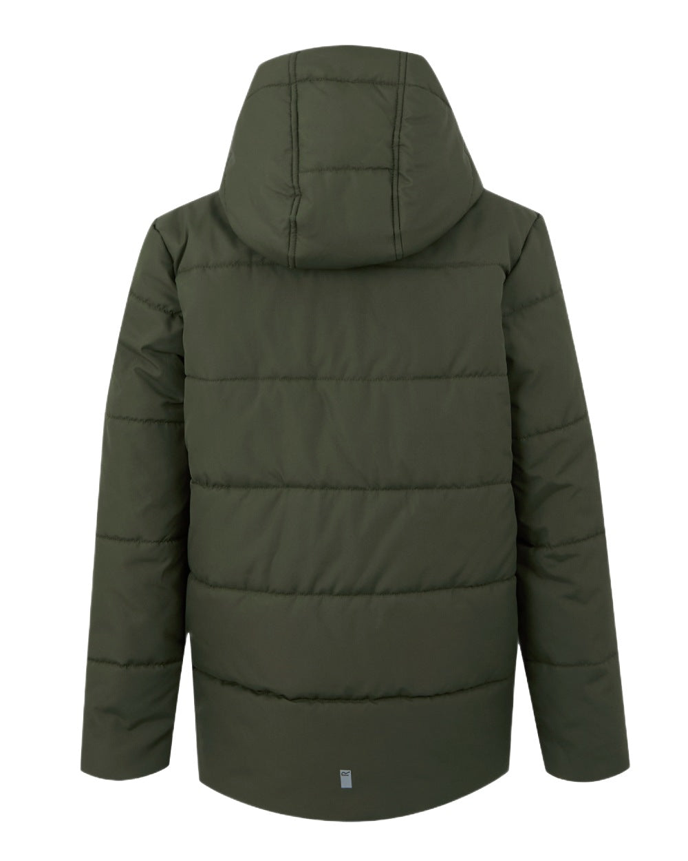 Green Coloured Regatta Childrens Halkner Quilted Jacket on white background 