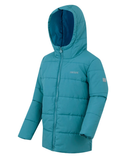 Navy Blue Coloured Regatta Childrens Halkner Quilted Jacket on white background 