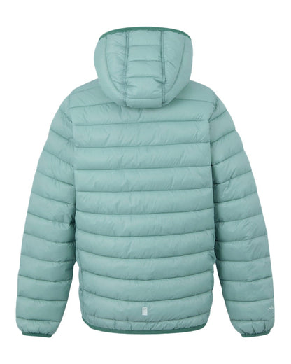 Green Haze Spruce Green Coloured Regatta Childrens Hooded Marizion Padded Jacket on white background 