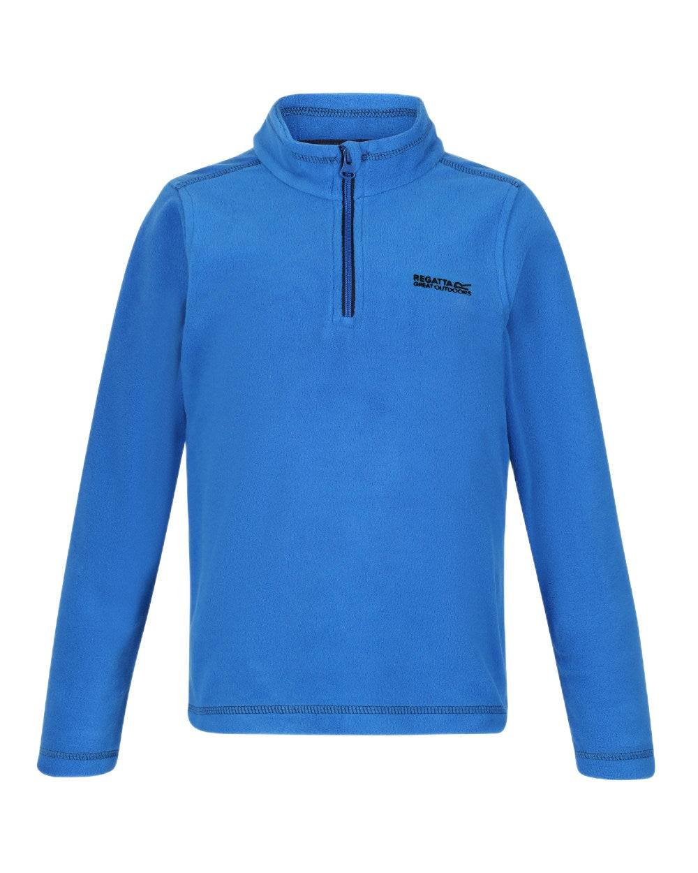 Oxford Blue Navy Coloured Regatta Childrens Hot Shot II Half Zip Fleece Sweater on white background 