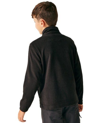 Black Coloured Regatta Childrens King II Full Zip Fleece Jacket on white background 