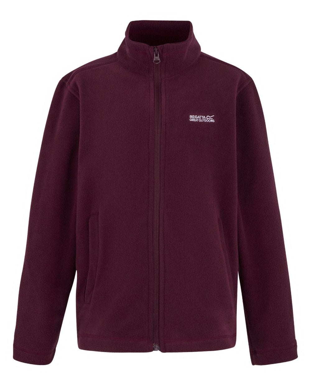 Fig Purple Coloured Regatta Childrens King II Full Zip Fleece Jacket on white background 
