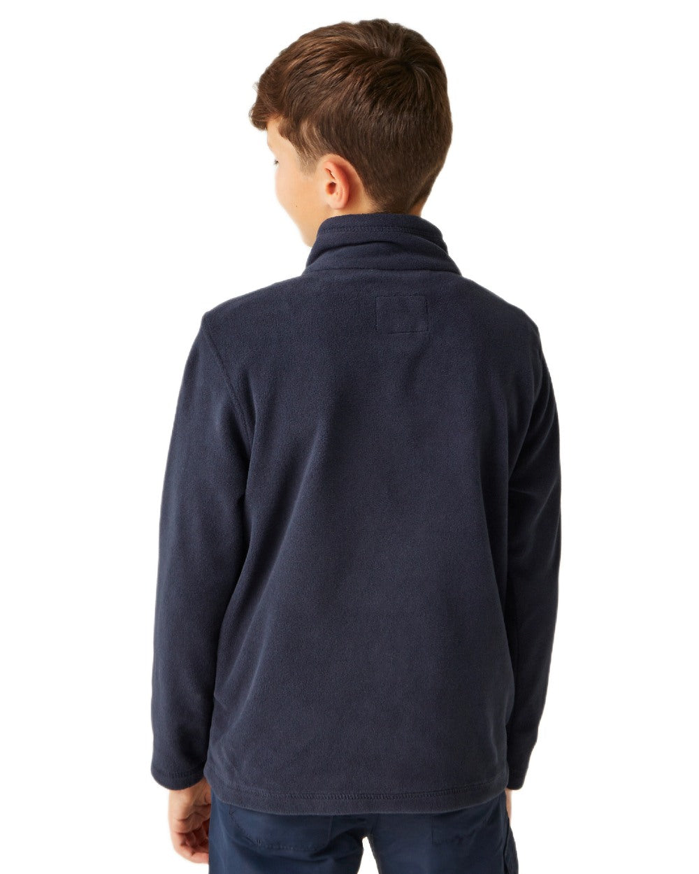 Navy Blue Coloured Regatta Childrens King II Full Zip Fleece Jacket on white background 