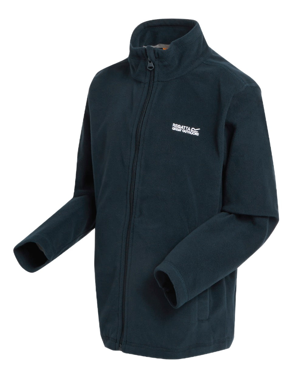 Navy Blue Coloured Regatta Childrens King II Full Zip Fleece Jacket on white background 