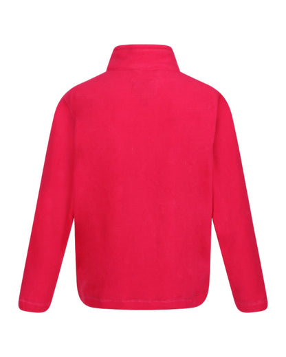 Pink Coloured Regatta Childrens King II Full Zip Fleece Jacket on white background 