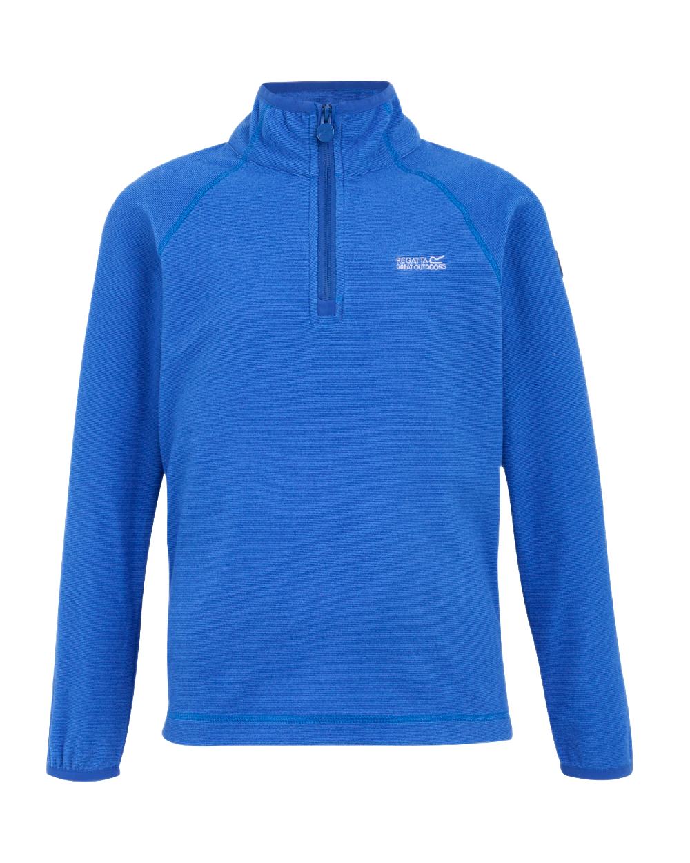 Olympian Blue Nebulas Blue Coloured Regatta Childrens Loco Half Zip Fleece Jacket on white background 