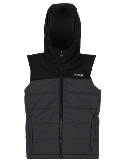 Black Sealgrey Coloured Regatta Childrens Lofthouse Bodywarmer Gilet on white background 