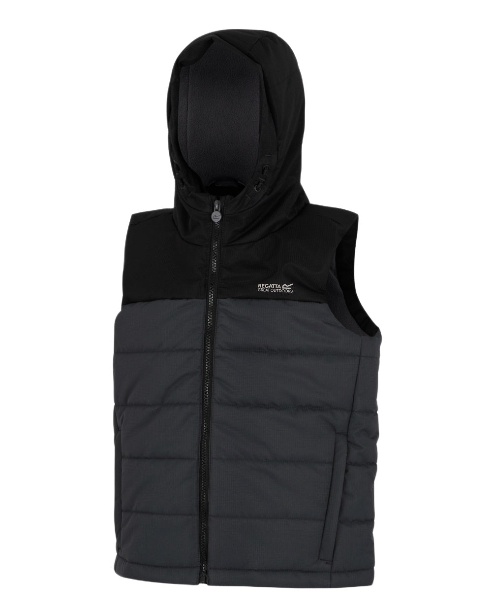 Black Sealgrey Coloured Regatta Childrens Lofthouse Bodywarmer Gilet on white background 