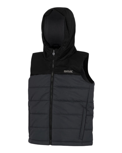 Black Sealgrey Coloured Regatta Childrens Lofthouse Bodywarmer Gilet on white background 