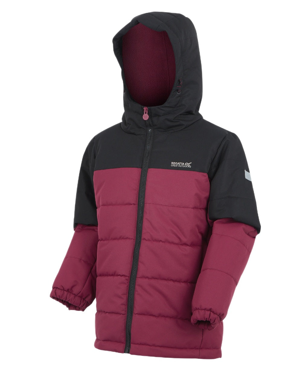 Black Dark Pimento Coloured Regatta Childrens Lofthouse Insulated Jacket on white background 