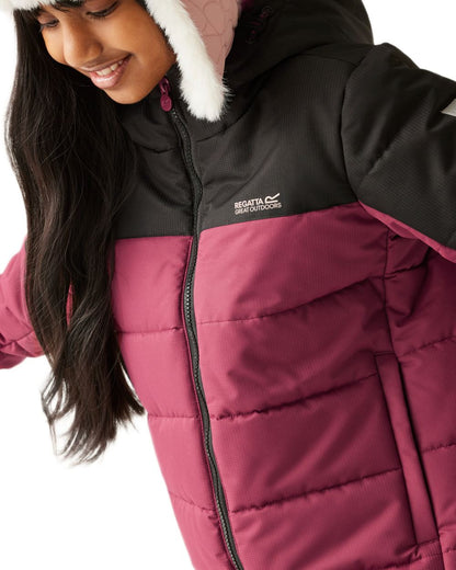 Black Dark Pimento Coloured Regatta Childrens Lofthouse Insulated Jacket on white background 