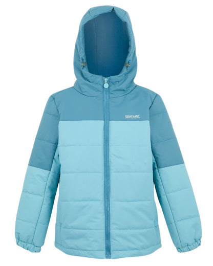 Storm Blue Nordic Blue Coloured Regatta Childrens Lofthouse Insulated Jacket on white background 