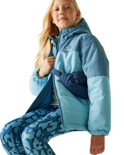 Storm Blue Nordic Blue Coloured Regatta Childrens Lofthouse Insulated Jacket on white background 