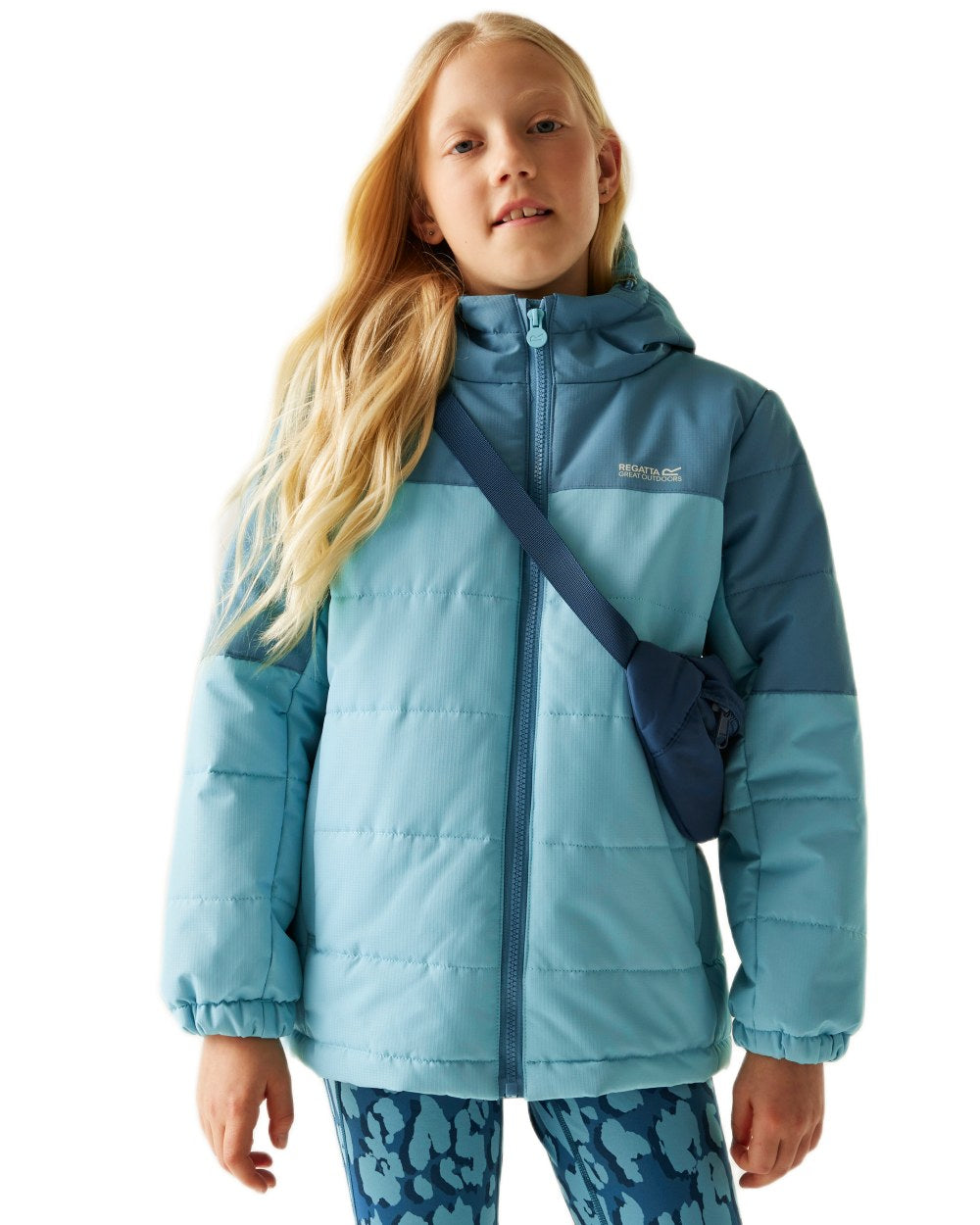 Storm Blue Nordic Blue Coloured Regatta Childrens Lofthouse Insulated Jacket on white background 