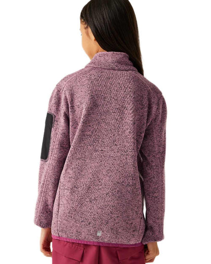 Lilas Beaujolais Coloured Regatta Childrens Newhill Full Zip Fleece Jacket on white background 