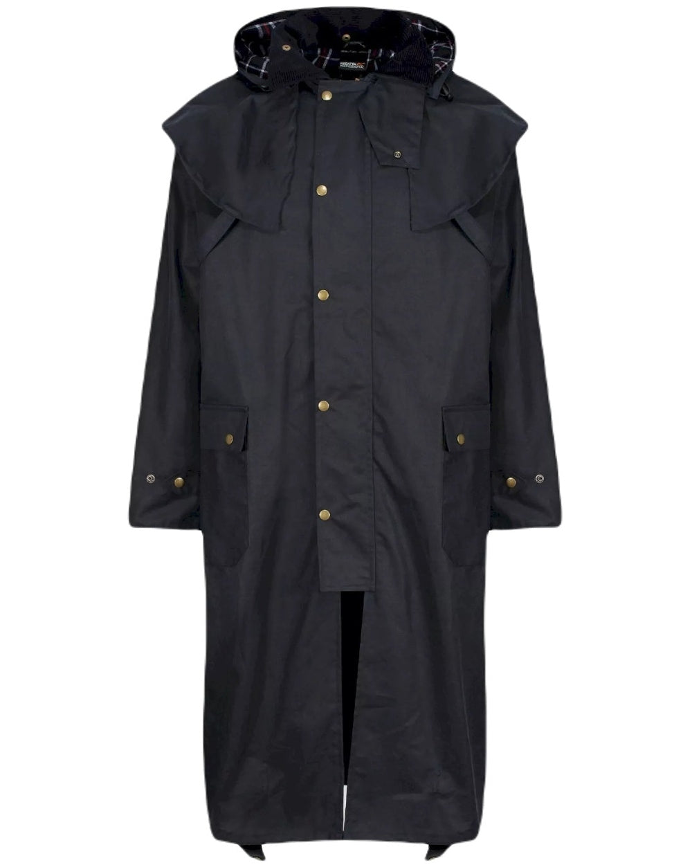 Navy coloured Regatta Cranbrook Wax Jacket on white background 