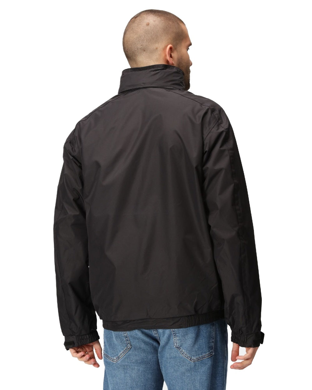 Black Ash coloured Regatta Dover Fleece Lined Bomber Jacket on white background 