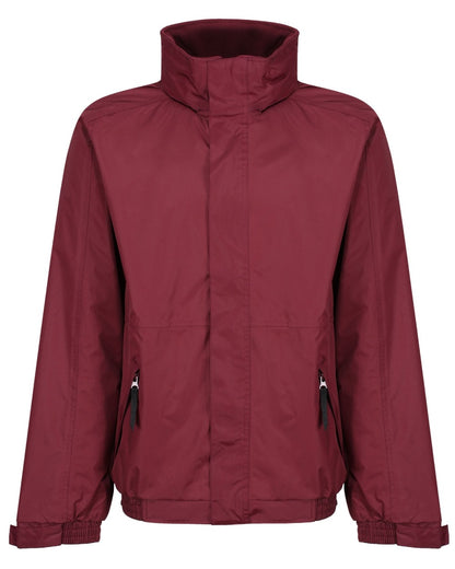 Burgundy coloured Regatta Dover Fleece Lined Bomber Jacket on white background 