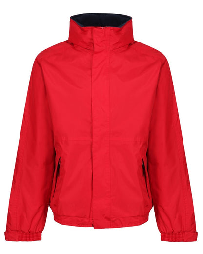 Classic Red Navy coloured Regatta Dover Fleece Lined Bomber Jacket on white background 