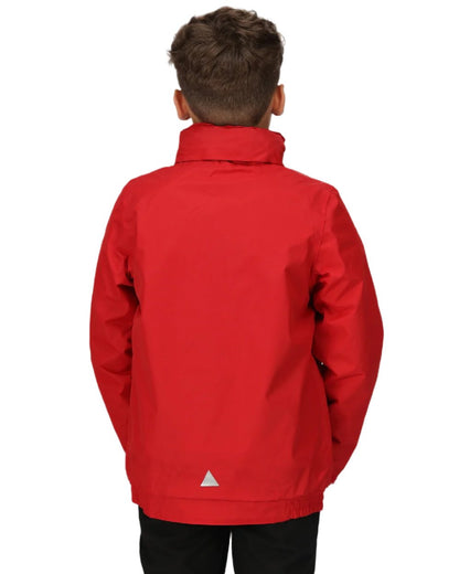 Classic Red Navy coloured Regatta Kids Dover Fleece Lined Jacket on white background 