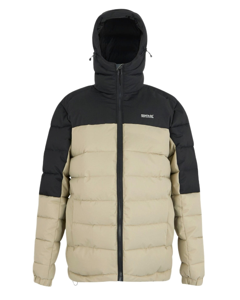 Abbeystone Ash Coloured Regatta Mens Aldthorn Padded Jacket on white background 