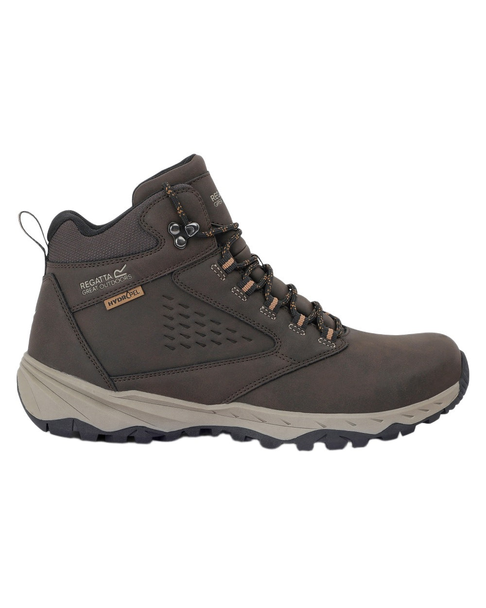 Peat Tan Coloured Regatta Mens Amble Walking Boots on white background 