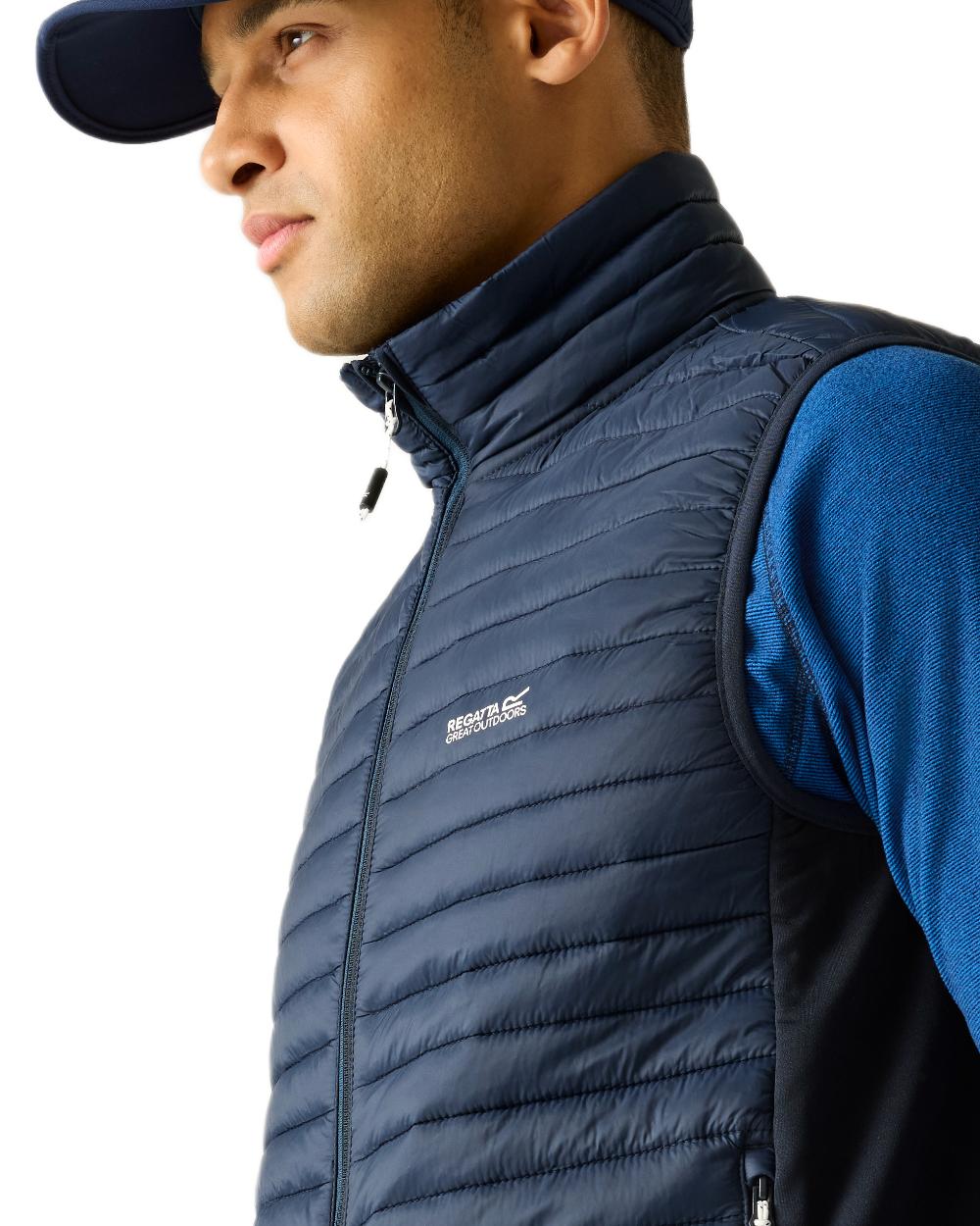 Navy Coloured Regatta Mens Andreson Hybrid Gilet on white background 