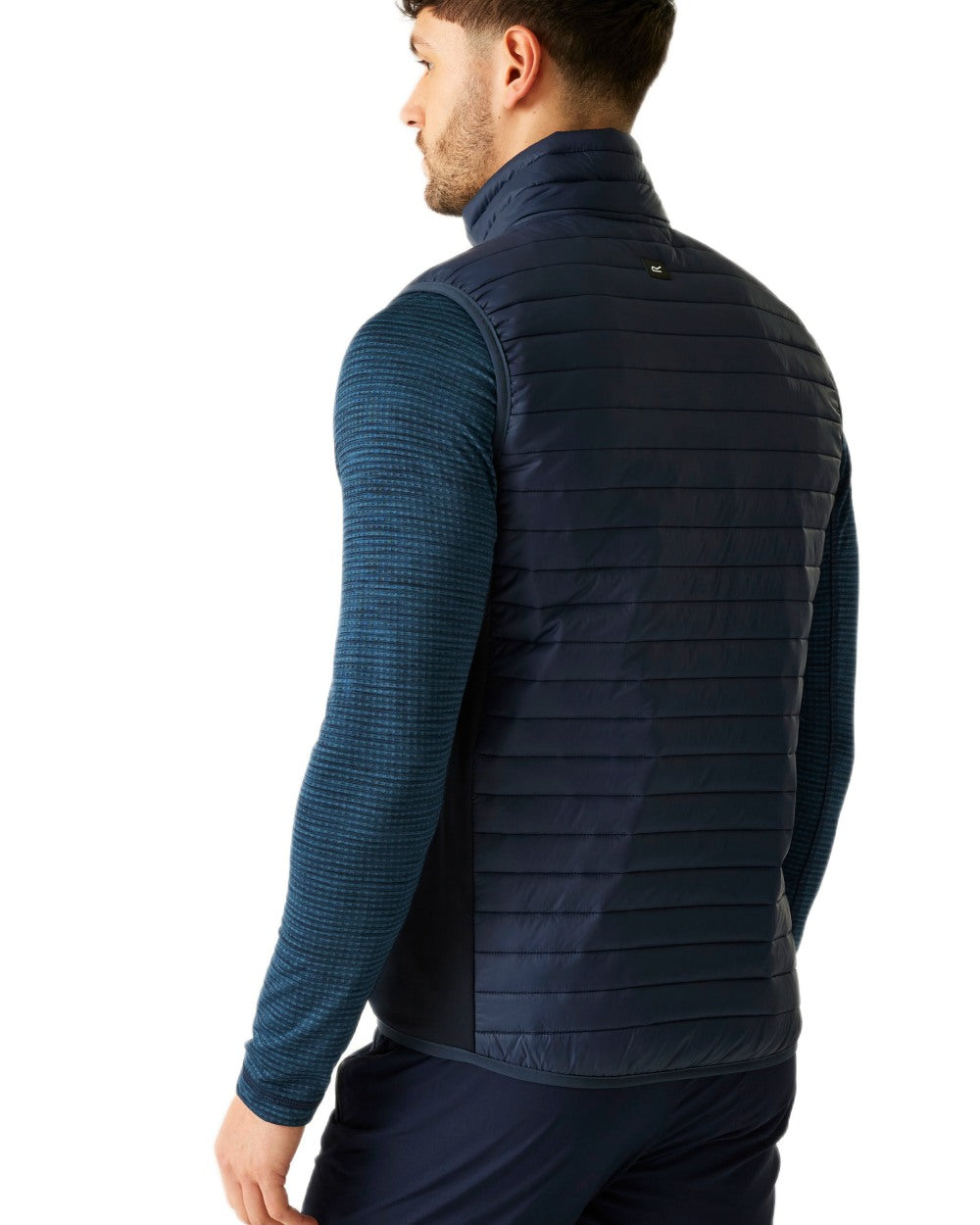 Navy Coloured Regatta Mens Andreson Hybrid Gilet on white background 