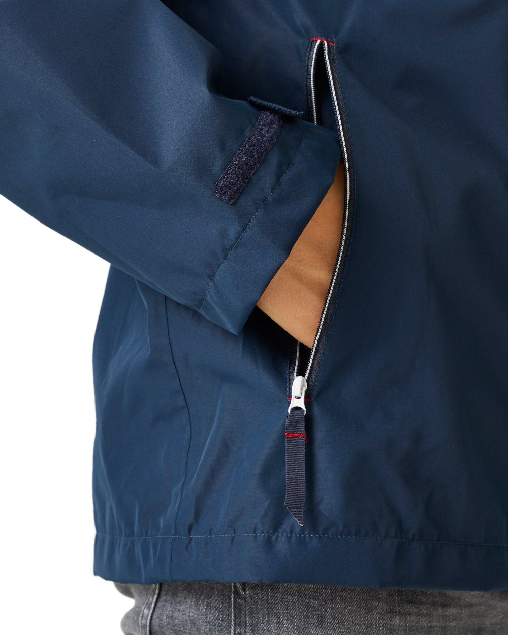 Navy Classic Red coloured Regatta Mens Ascender Waterproof Shell Jacket on white background 