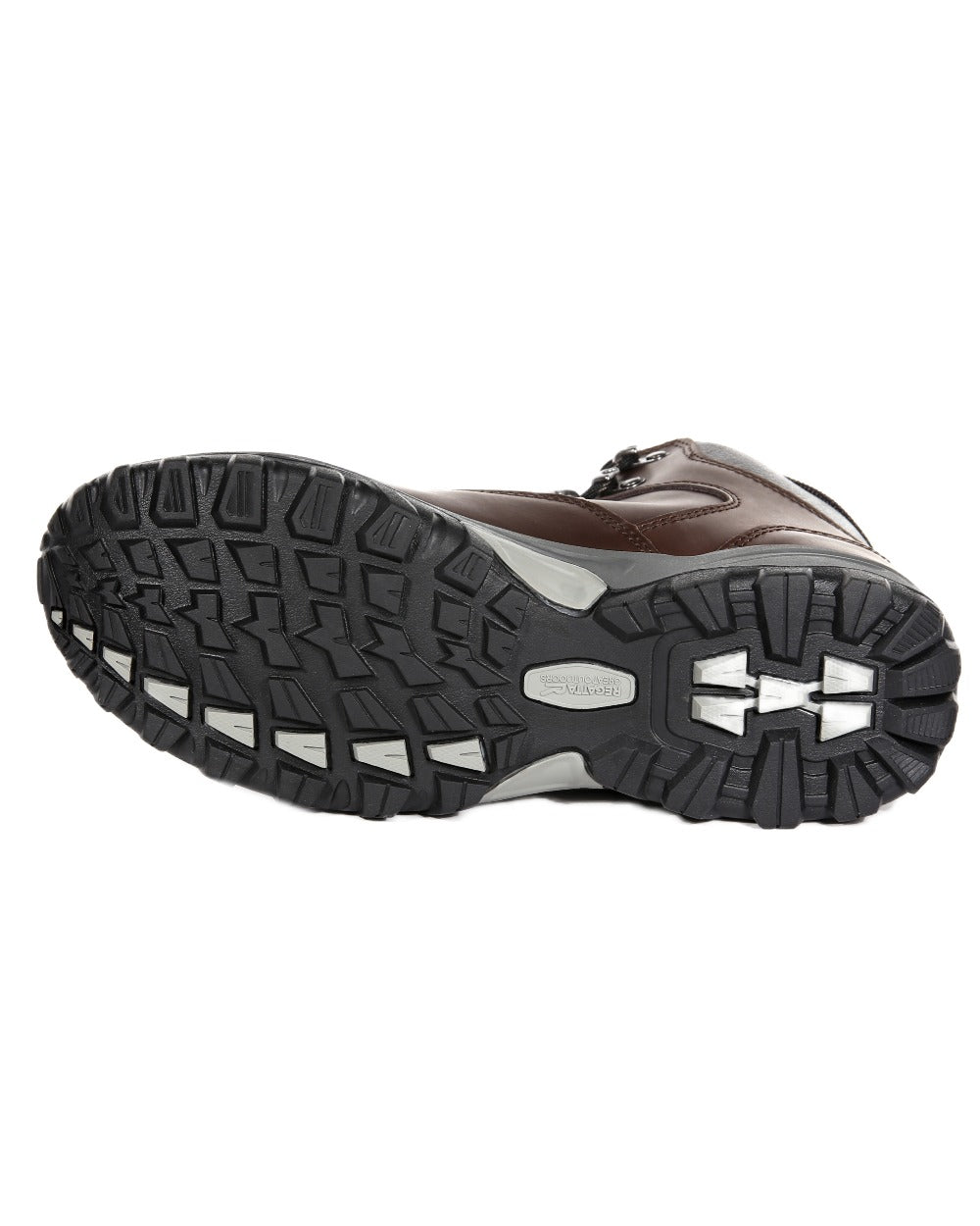 Brown Coloured Regatta Mens Bainsford Waterproof Walking Boots on white background 