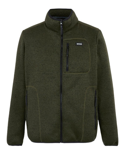 Dark Khaki Coloured Regatta Mens Barlee Full Zip Fleece Jacket on white background 