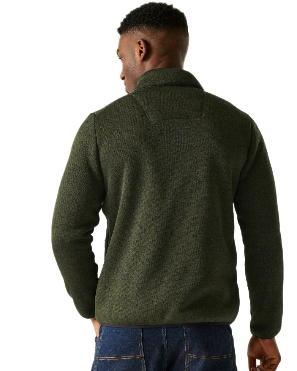 Dark Khaki Coloured Regatta Mens Barlee Full Zip Fleece Jacket on white background 