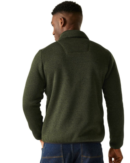 Dark Khaki Coloured Regatta Mens Barlee Full Zip Fleece Jacket on white background 