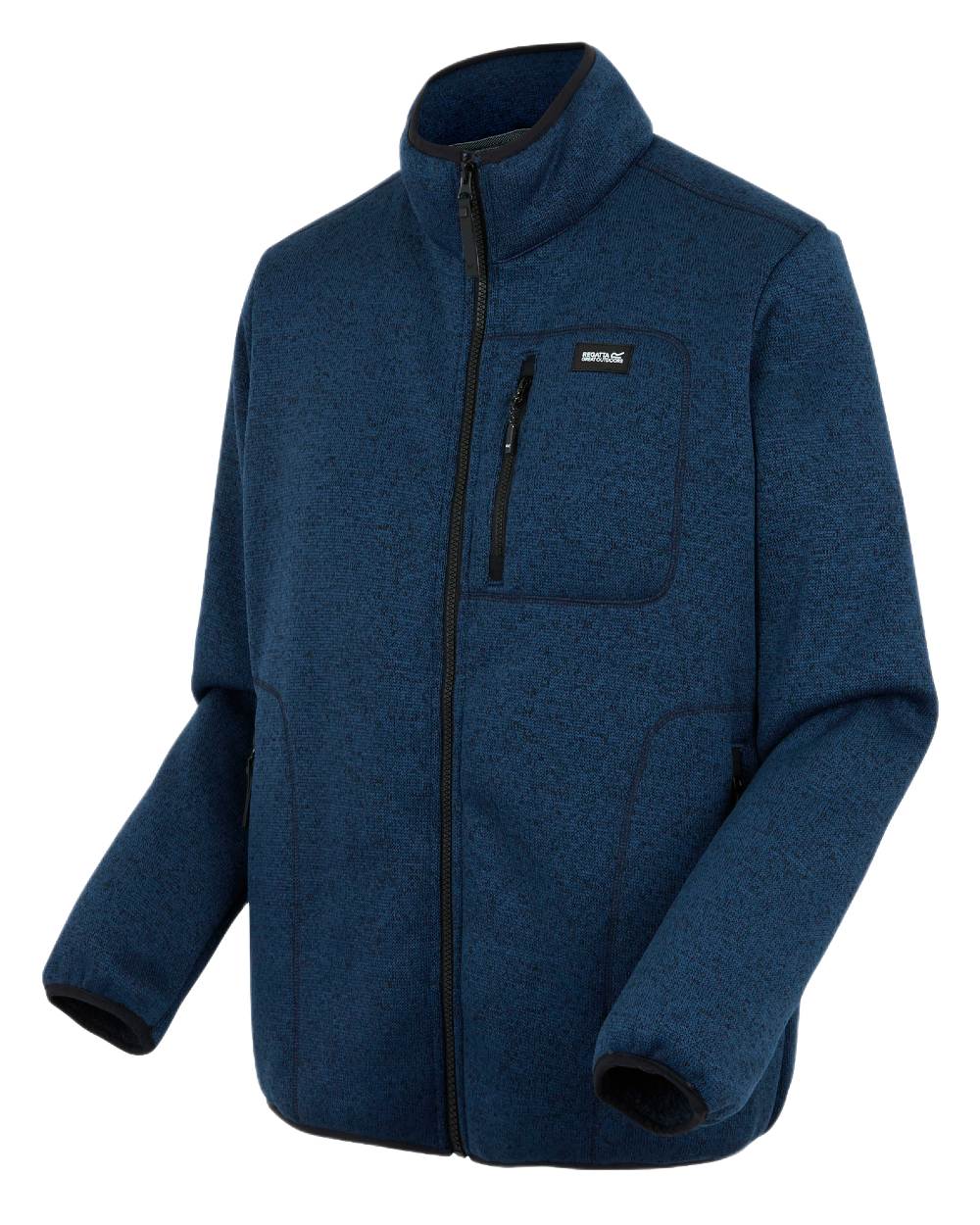 Navy Coloured Regatta Mens Barlee Full Zip Fleece Jacket on white background 