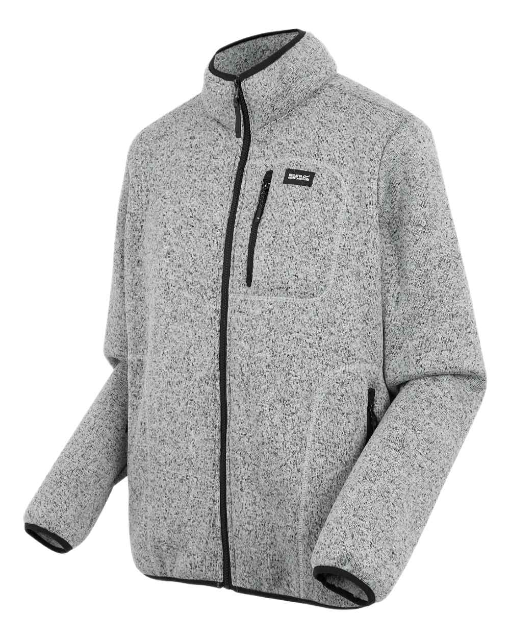 Silver Grey Coloured Regatta Mens Barlee Full Zip Fleece Jacket on white background 