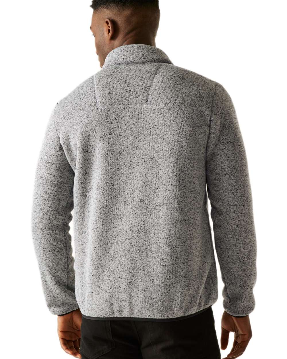 Silver Grey Coloured Regatta Mens Barlee Full Zip Fleece Jacket on white background 