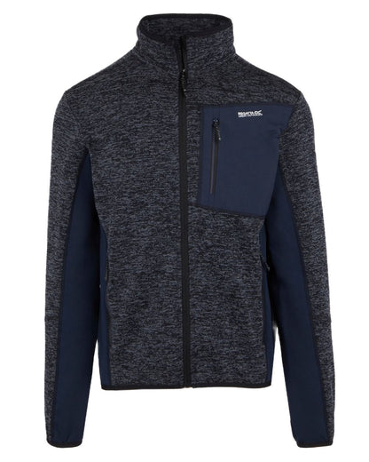 Navy Marl Navy Coloured Regatta Mens Baslinn Full Zip Fleece Jacket on white background 